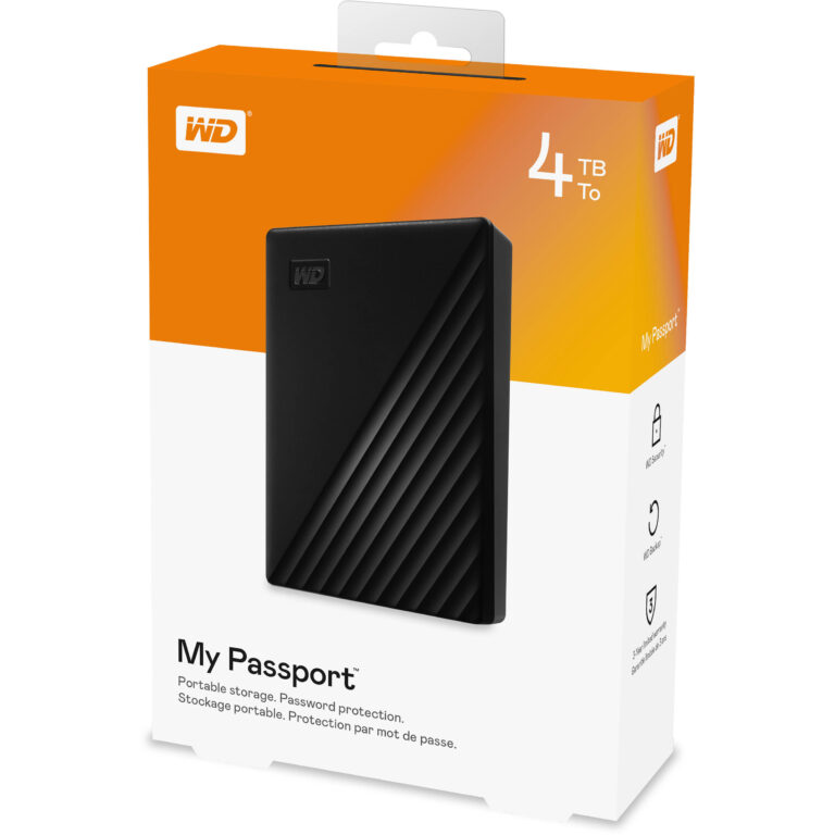 Wd-4Tb-My-Passport-Usb-3.0-Black-Ext-Hdd-WDBPKJ0040BBK-WESN