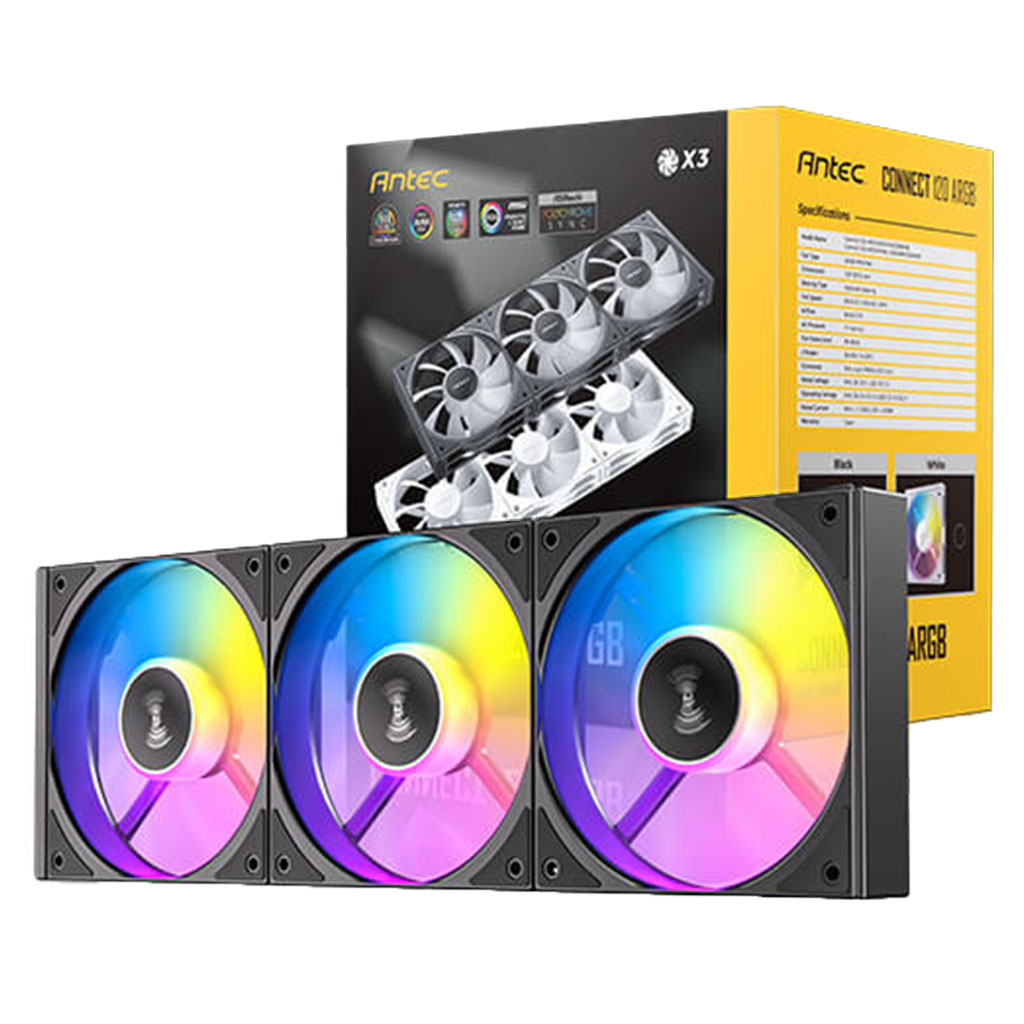 מאווררים למארז ANTEC Connect C120 ARGB BLACK 3PK