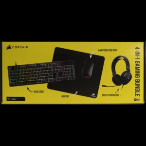 באנדל גיימינג Corsair Special Edition 4 In 1 הכולל מקלדת, עכבר, משטח לעכבר ואוזניות - צבע שחור