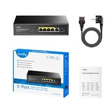 CUDY GS1005PTS1-IL 5-Port Gigabit PoE+ Switch with 1 SFP Slot,