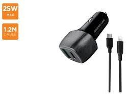 מטען לאוטו 43W שתי יציאות(TYPE C וUSB) כולל כבל TYPE C לTYPE Cב באורך 1.2מ' מבית SILVER LINE