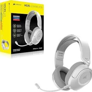 אוזניות גיימינג אלחוטיות דגם HS35 v3 Wireless בצבע לבן מבית Corsair